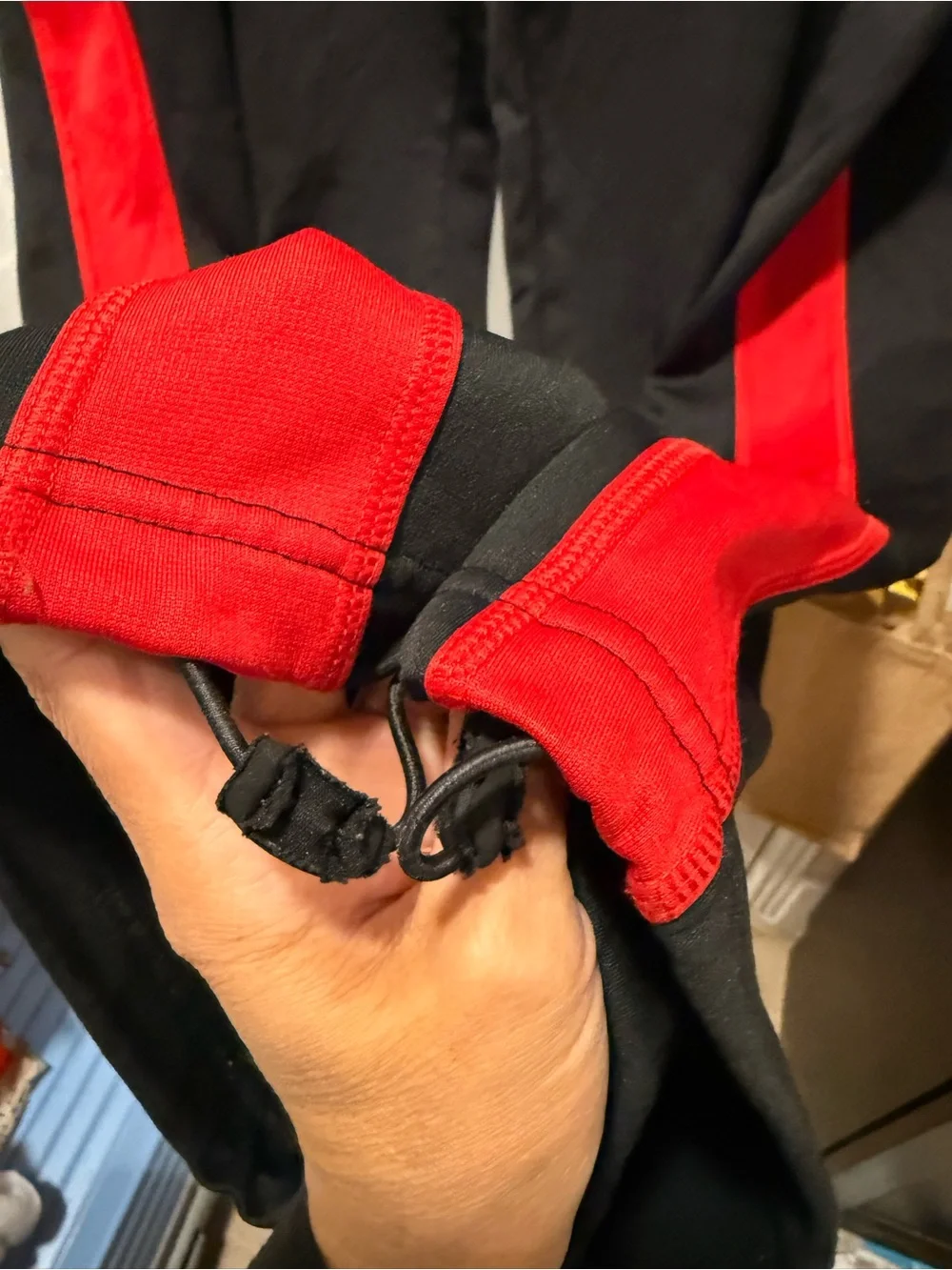 NIKE  Men's Black Track Pants with Red Side Panels